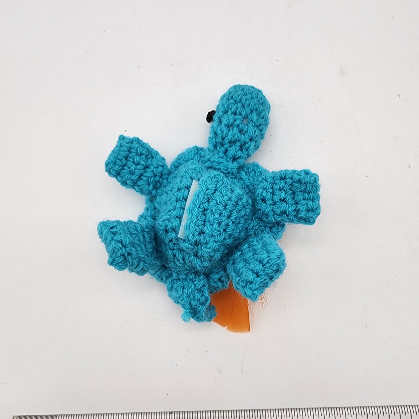 FOR CARRIE S - Hand Crocheted Turtle Blue Cat Toy