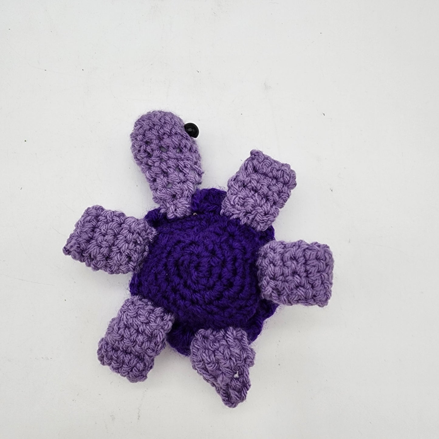 Hand Crocheted Turtle Purple with Flower