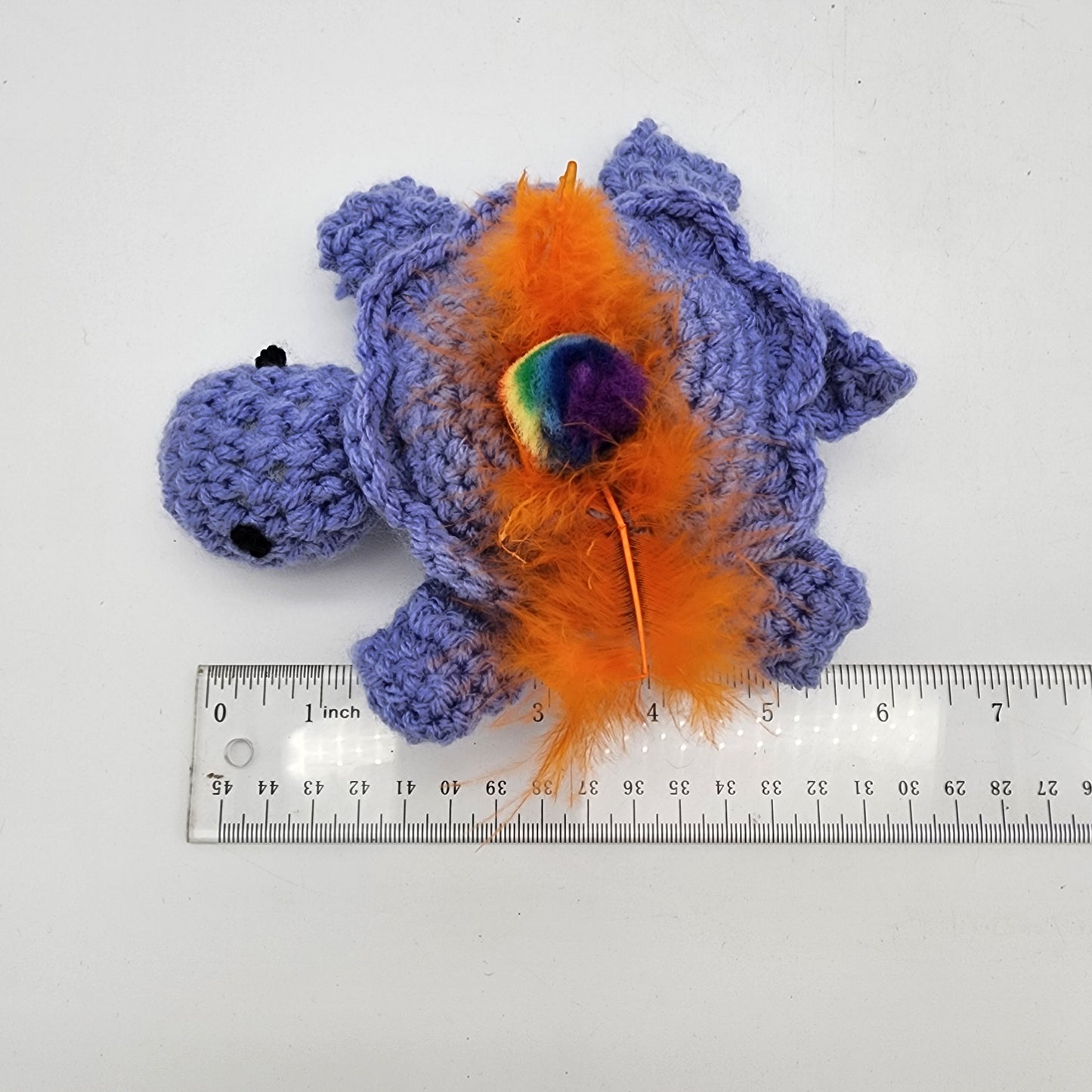 FOR CARRIE S - Hand Crocheted Turtle Purple Cat Toy