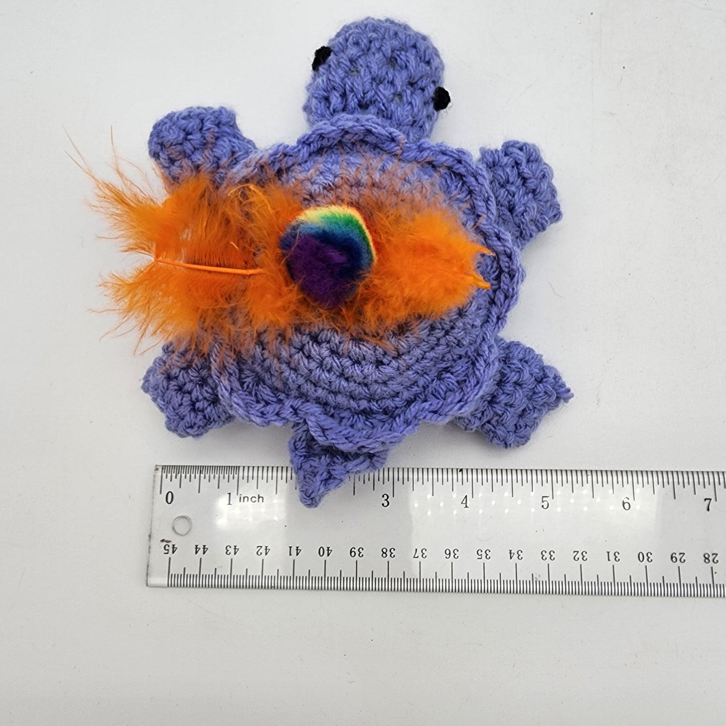 FOR CARRIE S - Hand Crocheted Turtle Purple Cat Toy