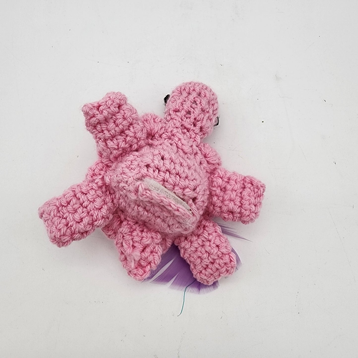 FOR CARRIE S - Hand Crocheted Turtle Pink Cat Toy