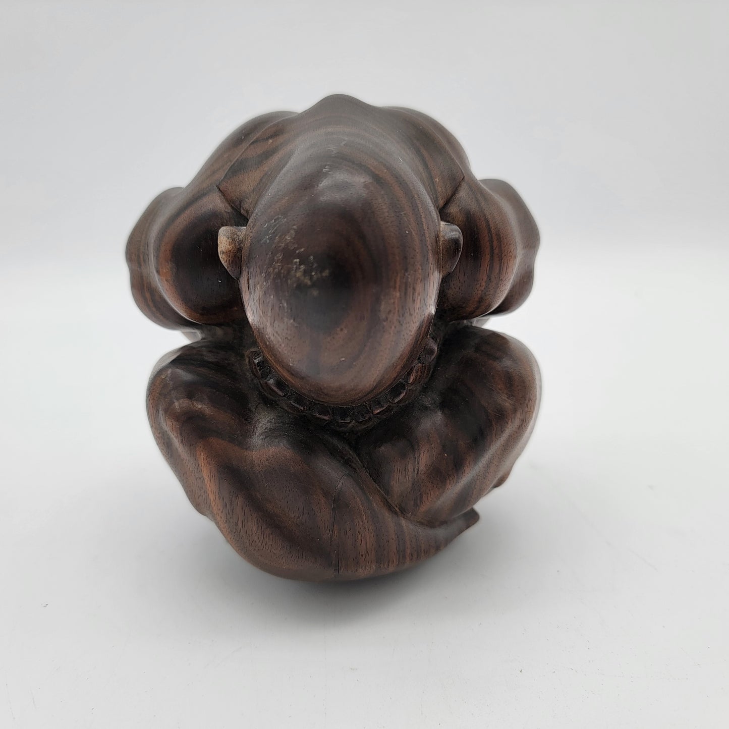 Carved Rosewood Weeping Buddha