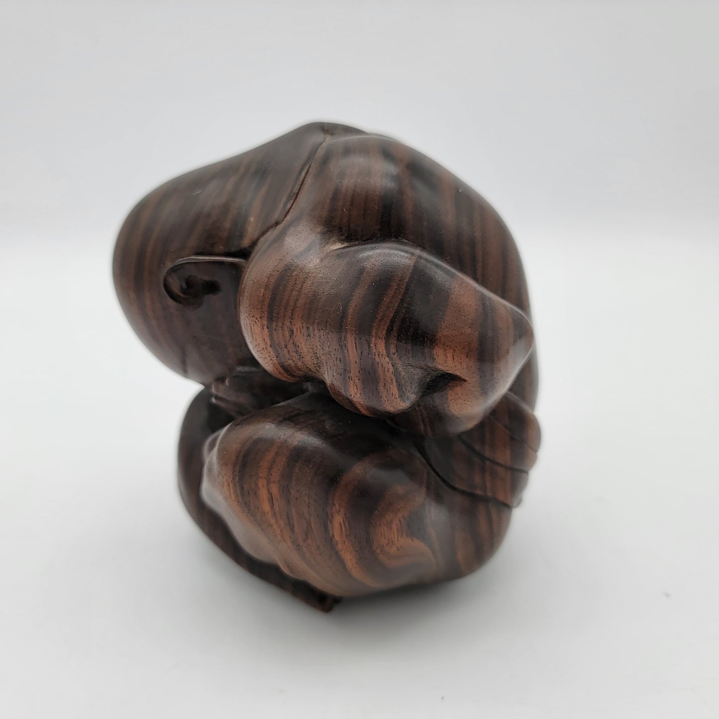 Carved Rosewood Weeping Buddha