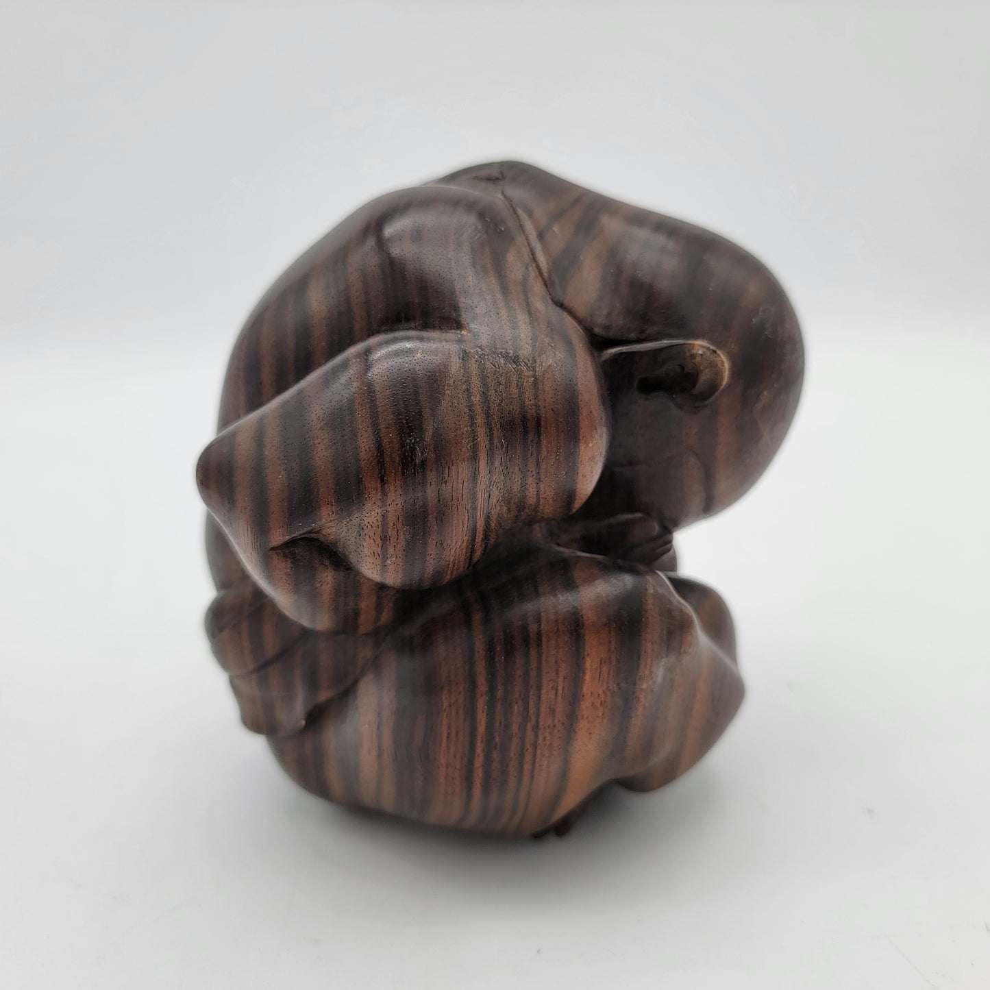 Carved Rosewood Weeping Buddha