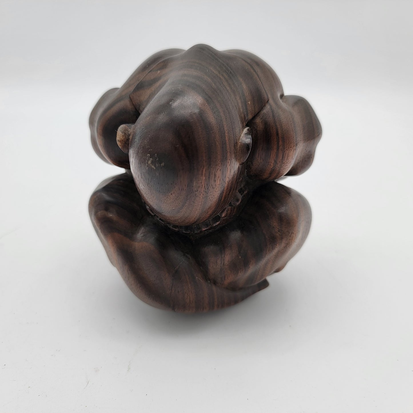 Carved Rosewood Weeping Buddha