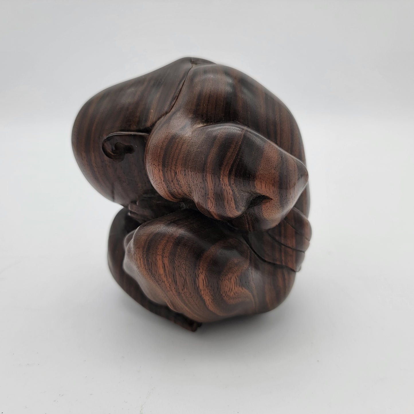 Carved Rosewood Weeping Buddha