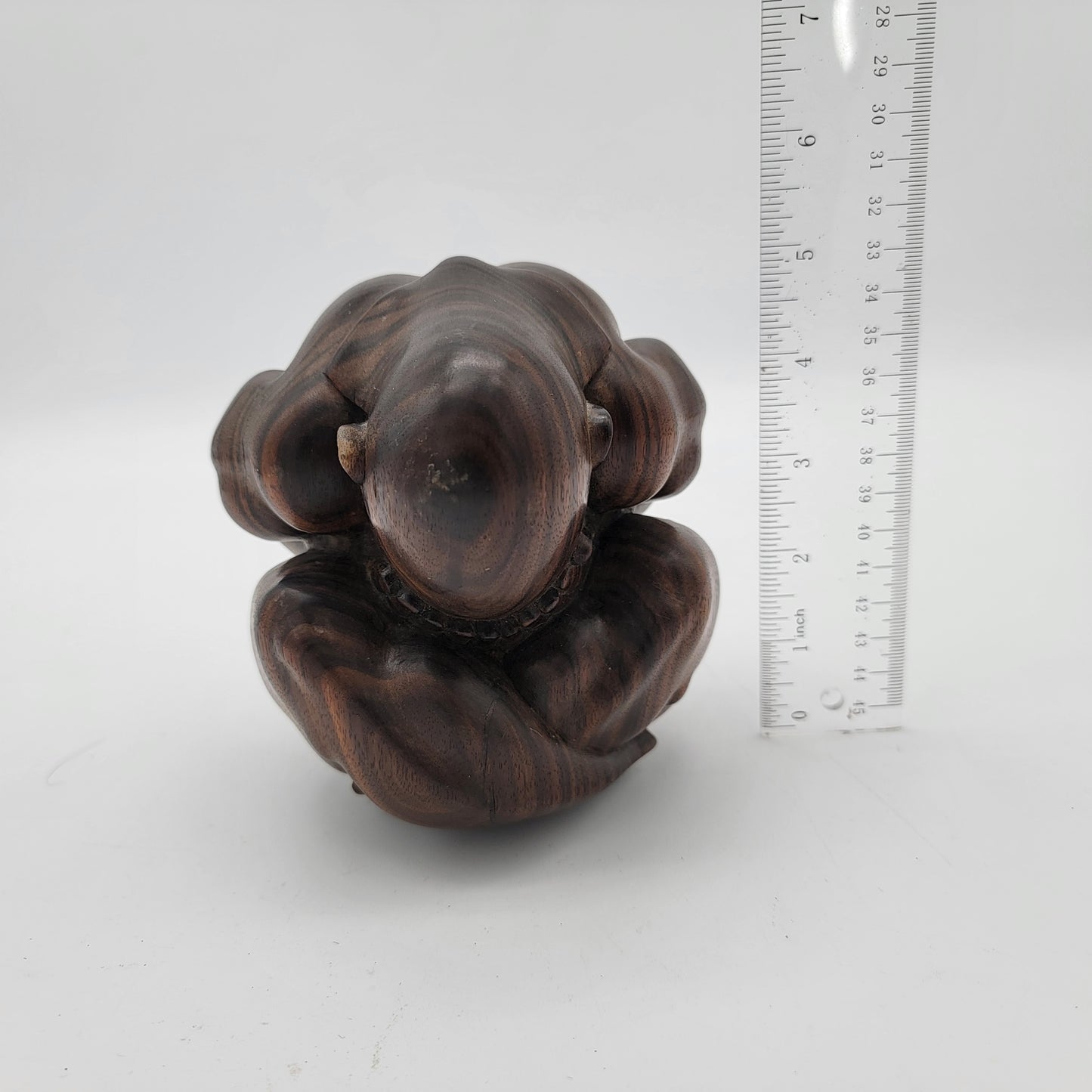 Carved Rosewood Weeping Buddha