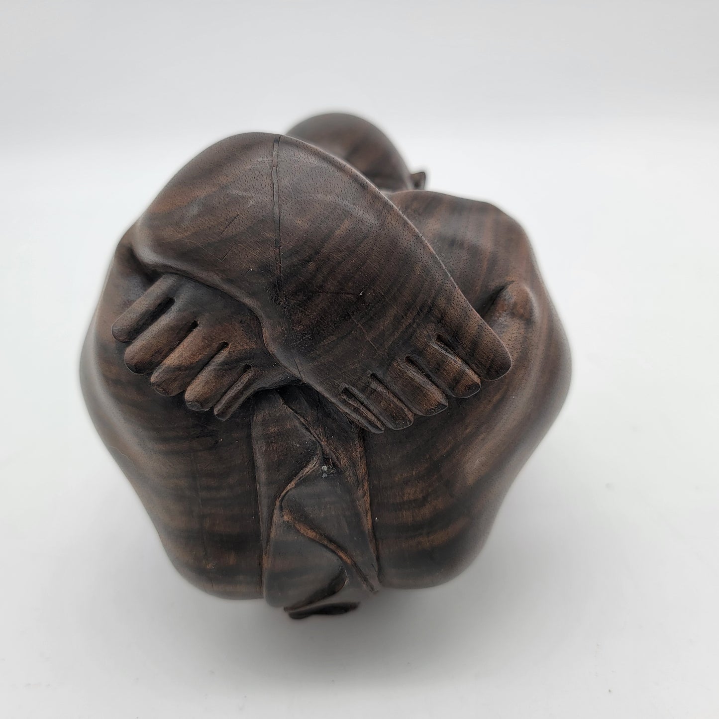 Carved Rosewood Weeping Buddha