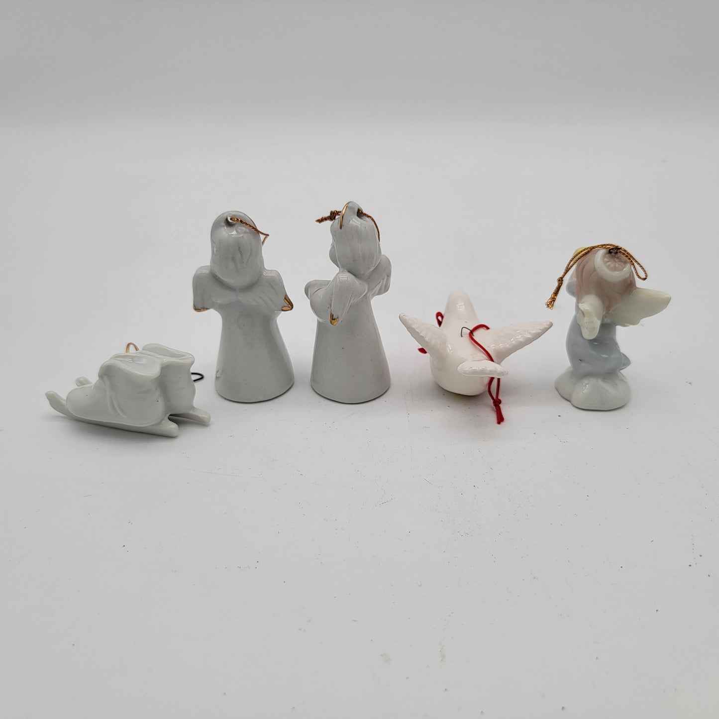 5 Vintage Porcelain Christmas Ornaments