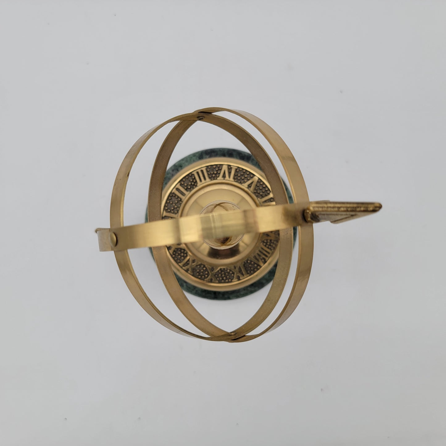 Vintage Brass Armillary Sphere on Marble Stand