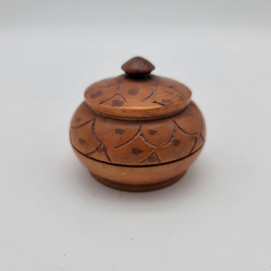 Carved Wood Jar