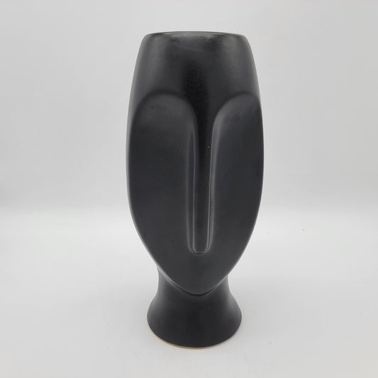 Mikasa Black Pottery Face Vase 12"