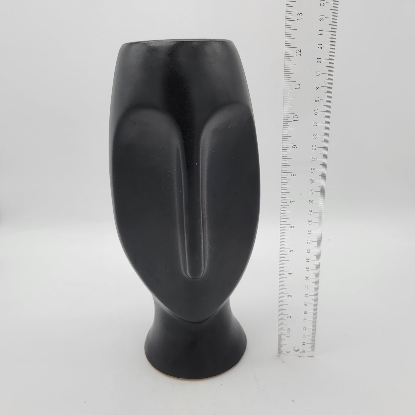 Mikasa Black Pottery Face Vase 12"