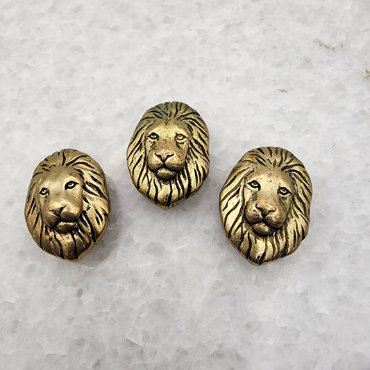 Set of 3 Vintage Lion Head Button Covers