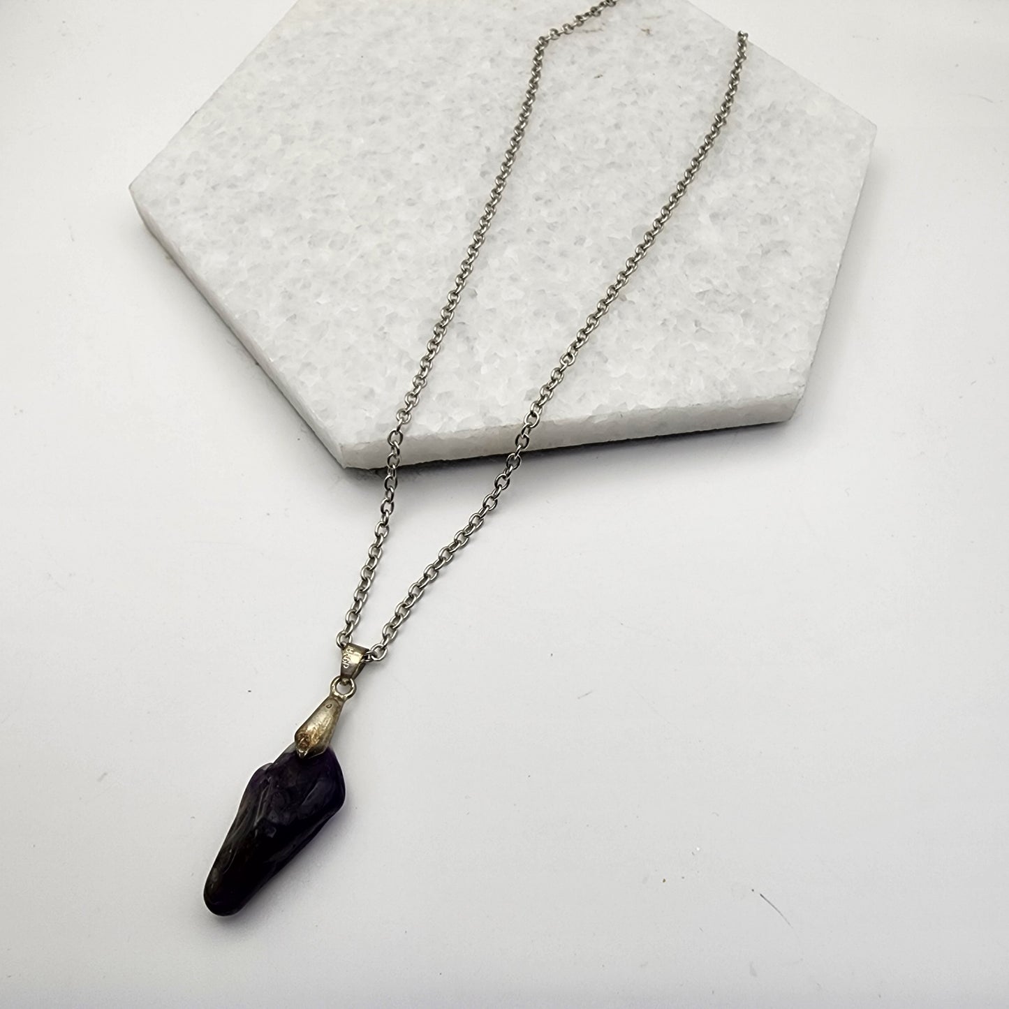 18KGP Amethyst Point Pendant Necklace