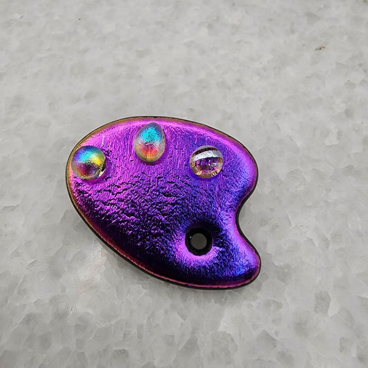 Dichroic Glass Painters Palette Pin Pendant