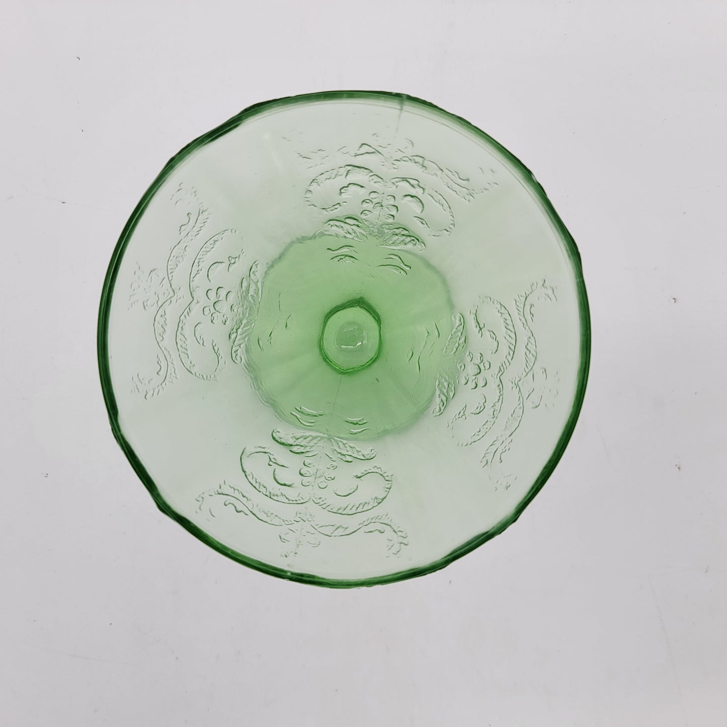 Set of 4 Federal Uranium Glass Sherbets Madrid Pattern