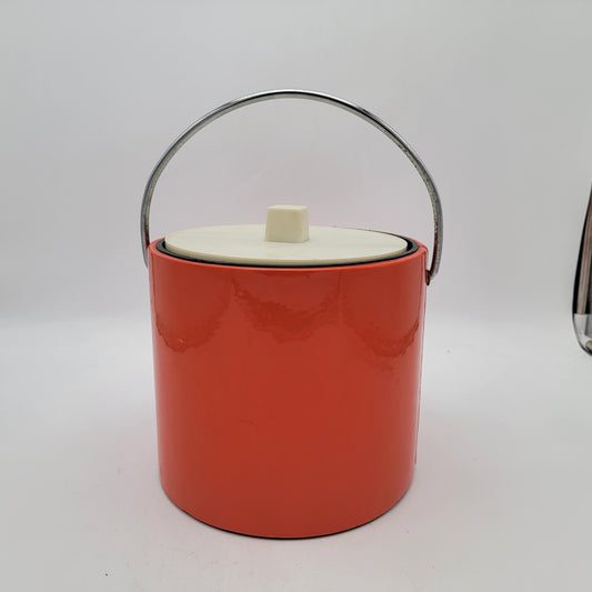 Mid Century Orange and White Jack Frost Ice Bucket