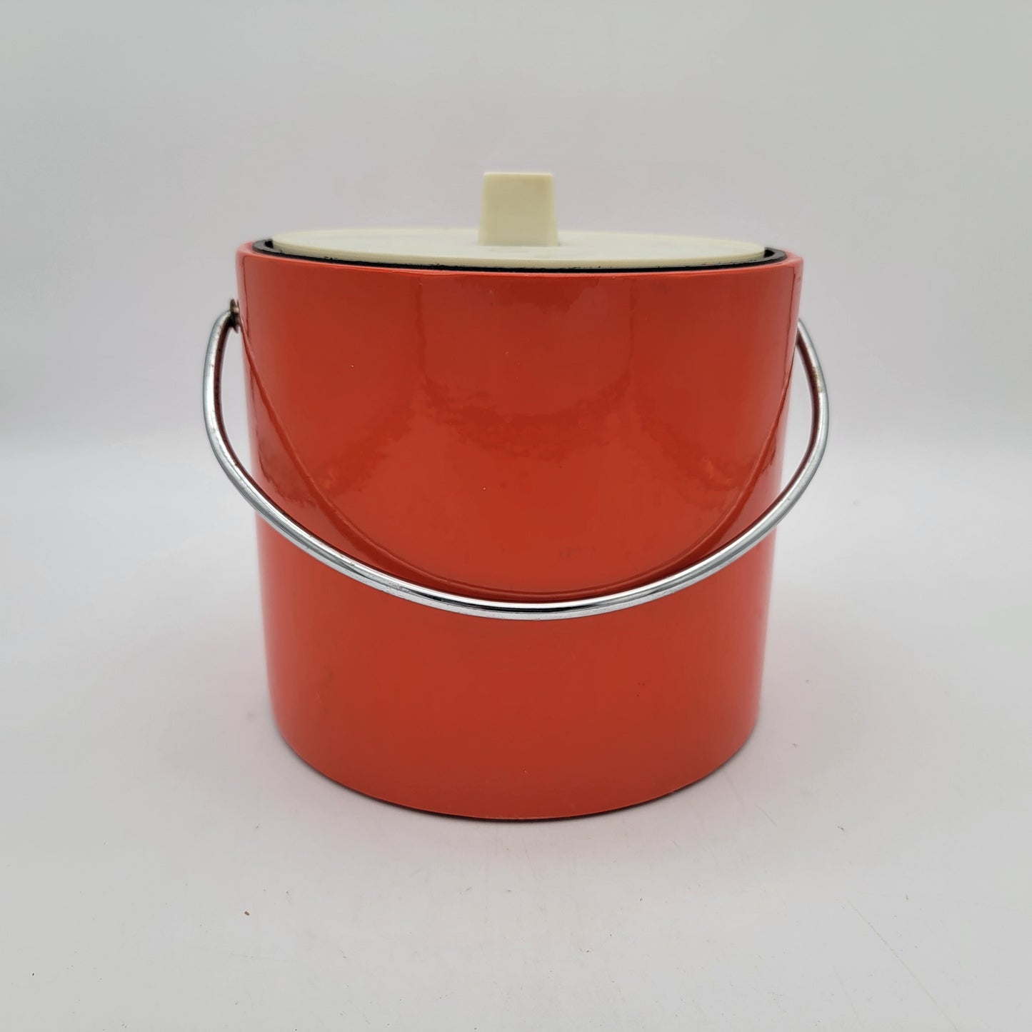 Mid Century Orange and White Jack Frost Ice Bucket