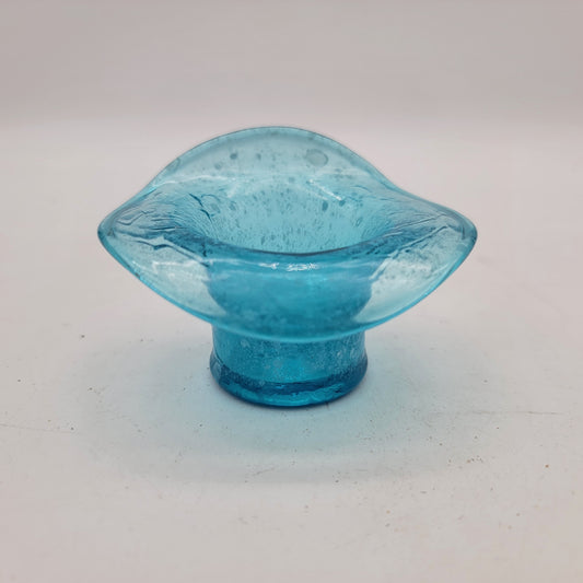 Small Blue Glass Jack in the Pulpit Toothpick Holder