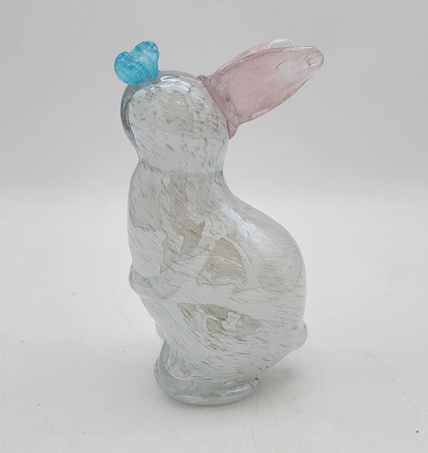 Art Glass Bunny with Butterfly on Nose