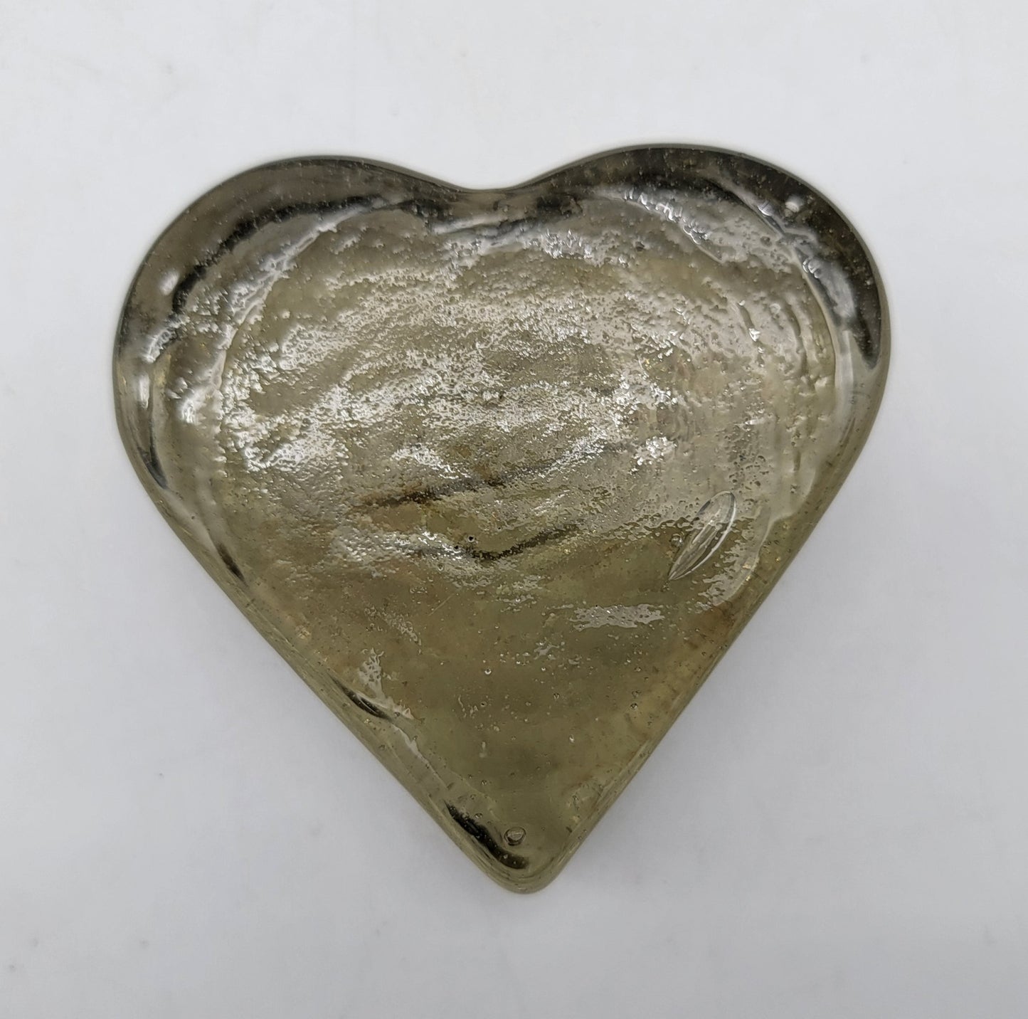 Chunky Glass Heart Paperweight