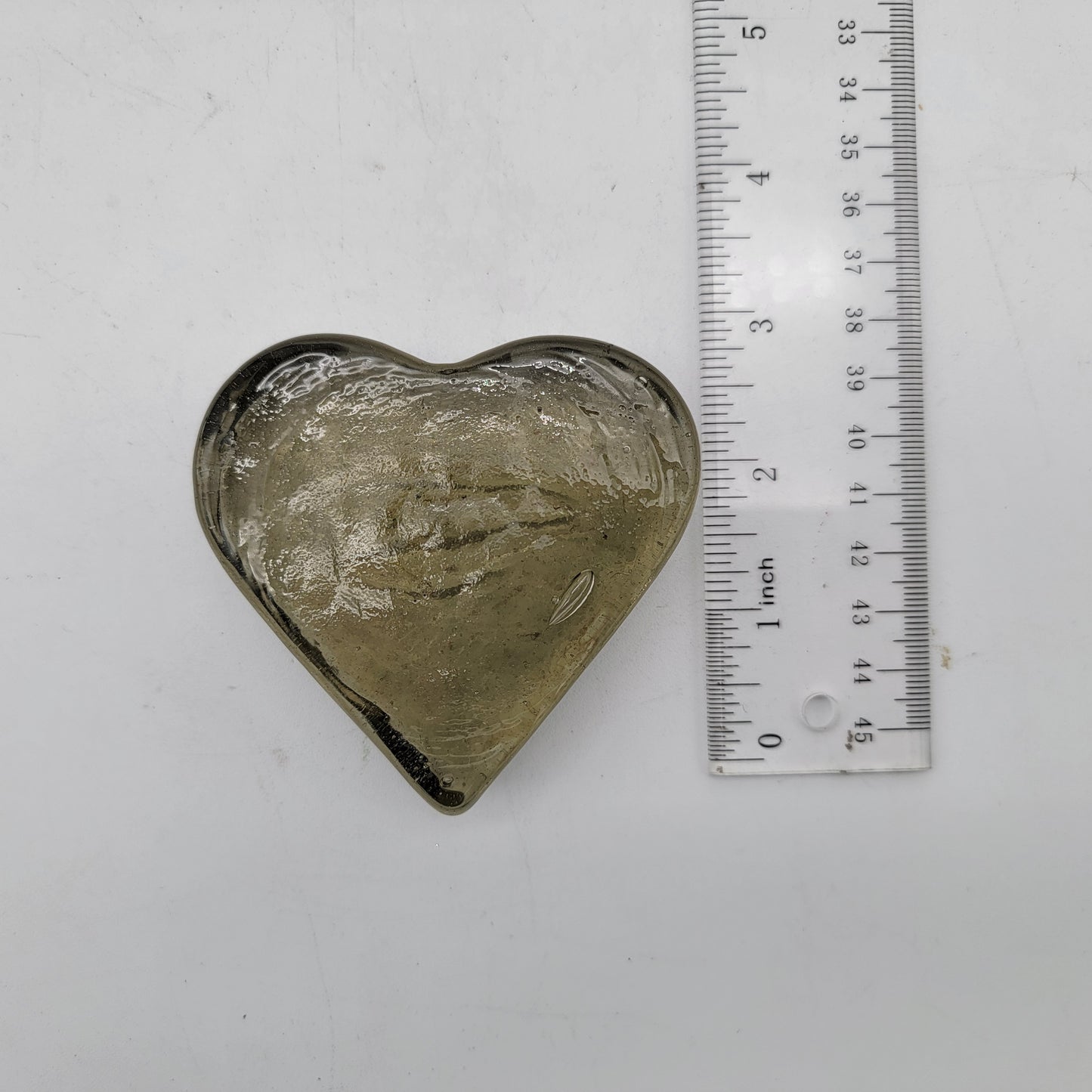 Chunky Glass Heart Paperweight