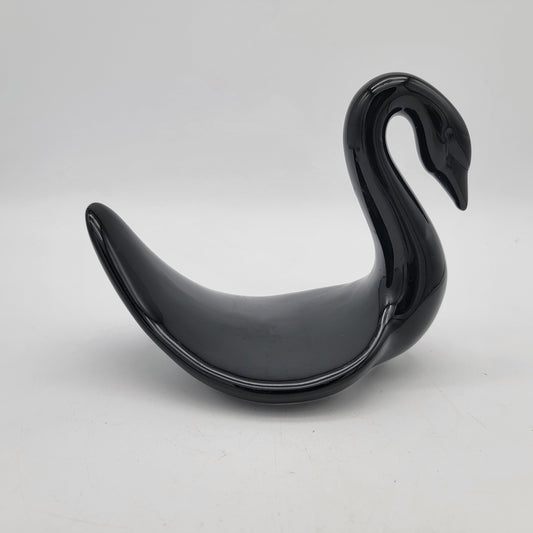 Vintage Black Swan Towel Holder