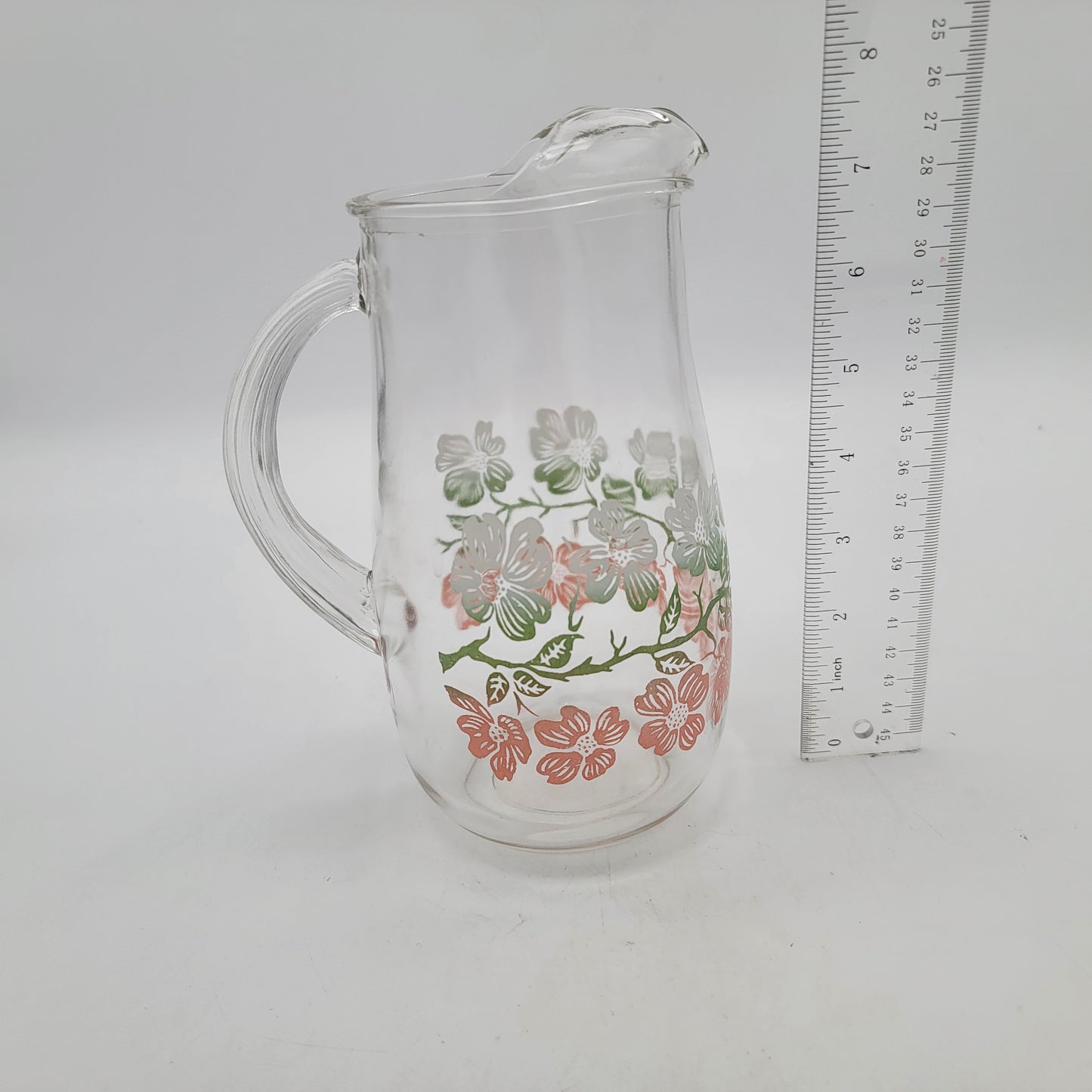 Vintage Federal Glass Wildrose Pitcher