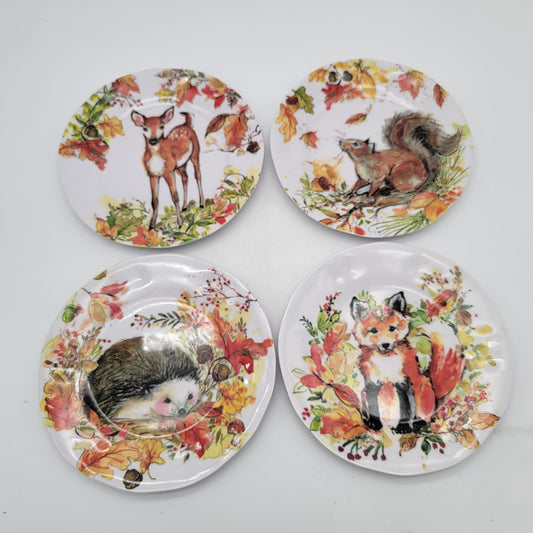 Set of Charm & Cheer Woodland Animal Melamine Plates