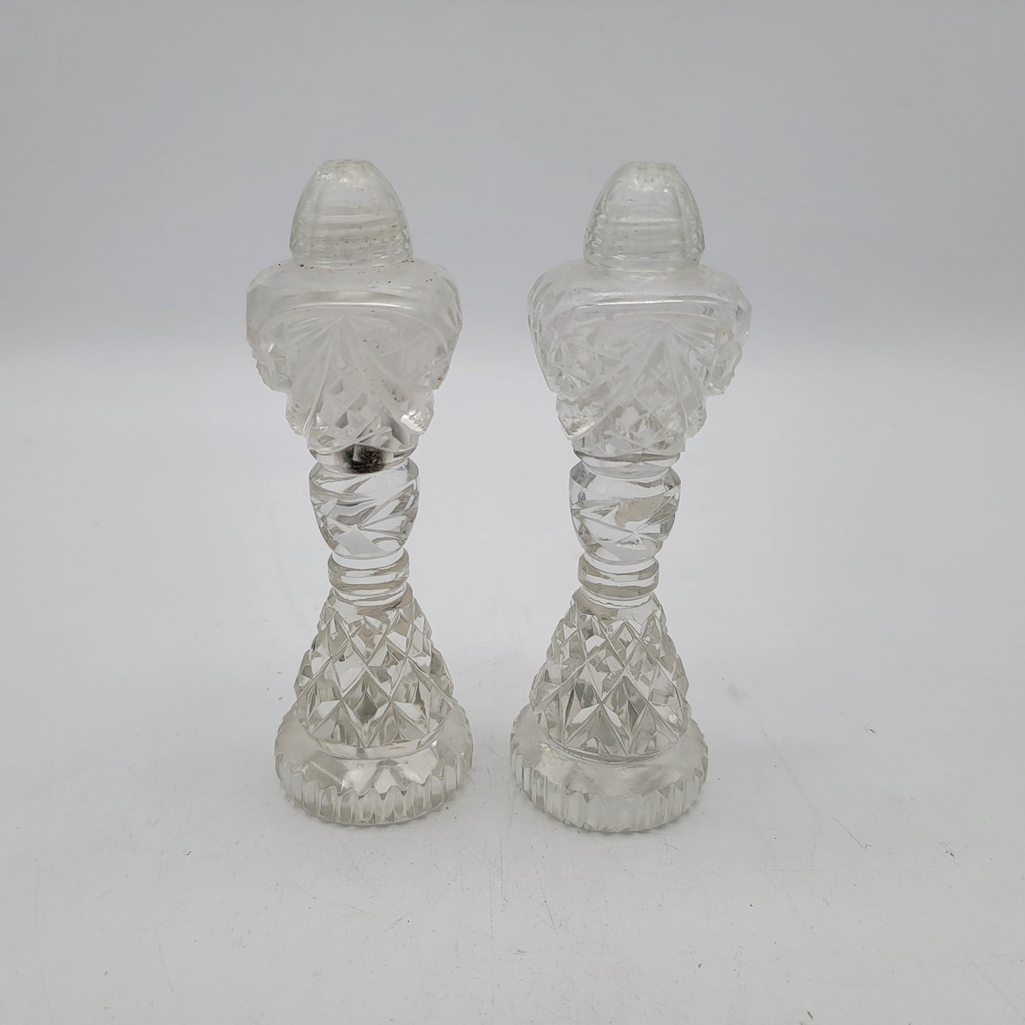 Cut Crystal Salt and Pepper Shakers