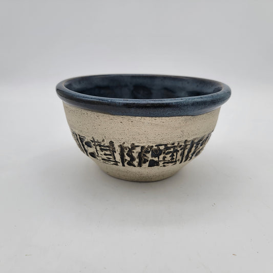 Art Pottery Bowl with Engraving