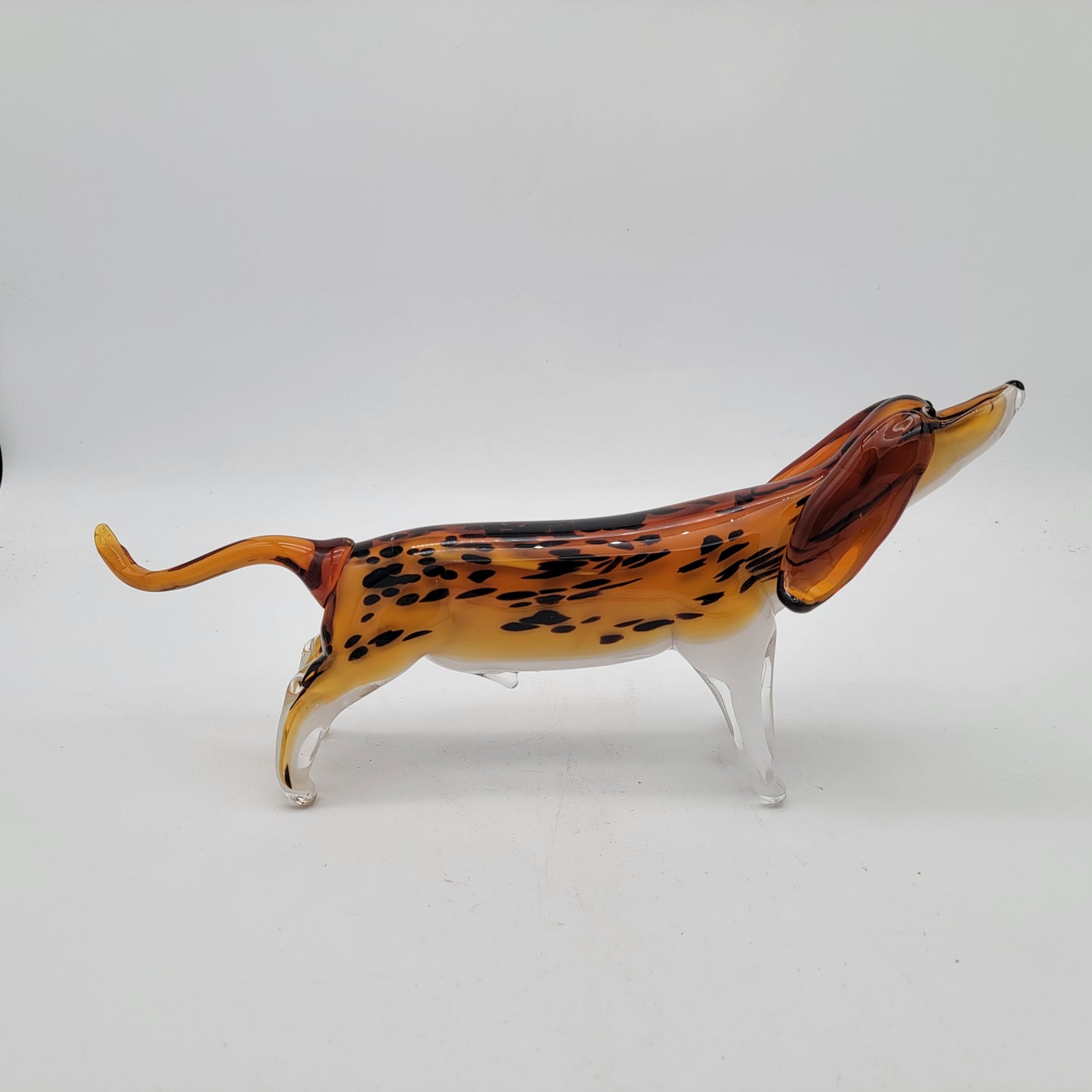 Large Art Glass Dog Sculpture