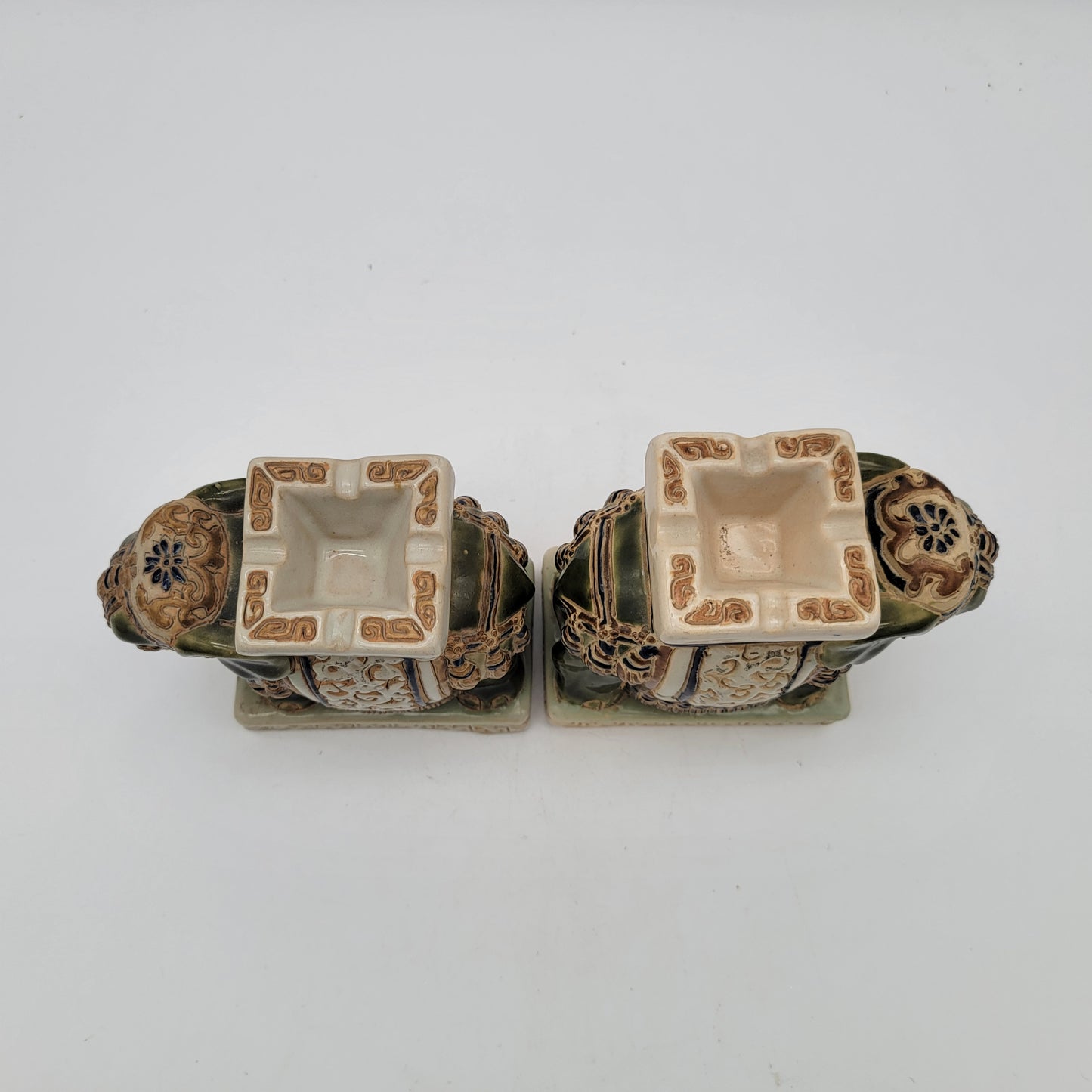 Pair of Indian Elephant Pedestal Ashtrays