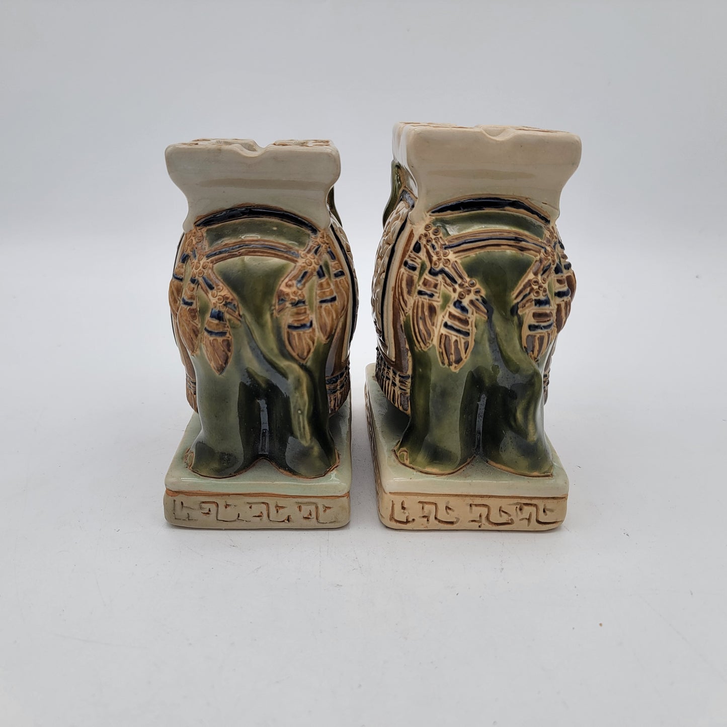 Pair of Indian Elephant Pedestal Ashtrays