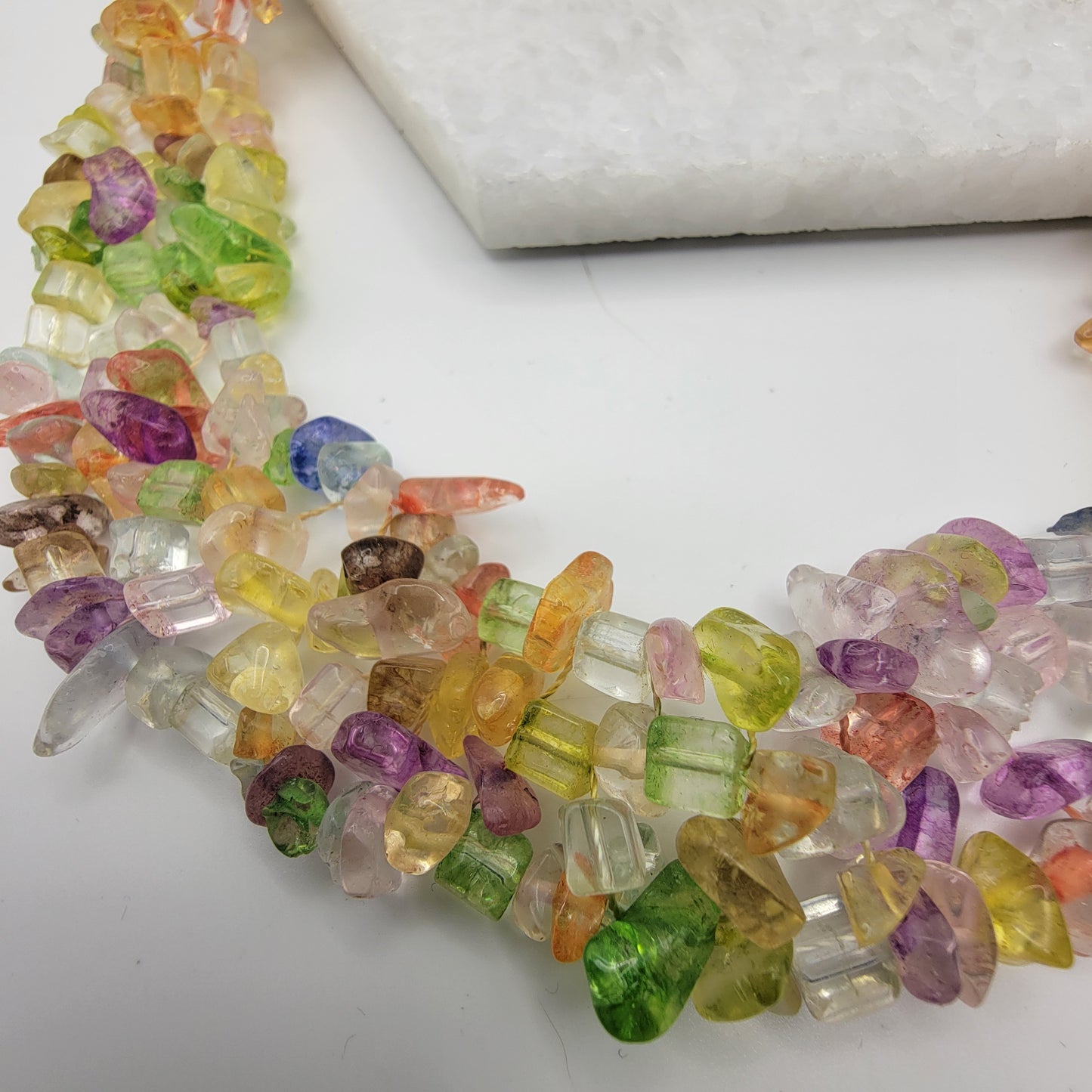 Multi-Strand Pastel Beaded Artisan Necklace