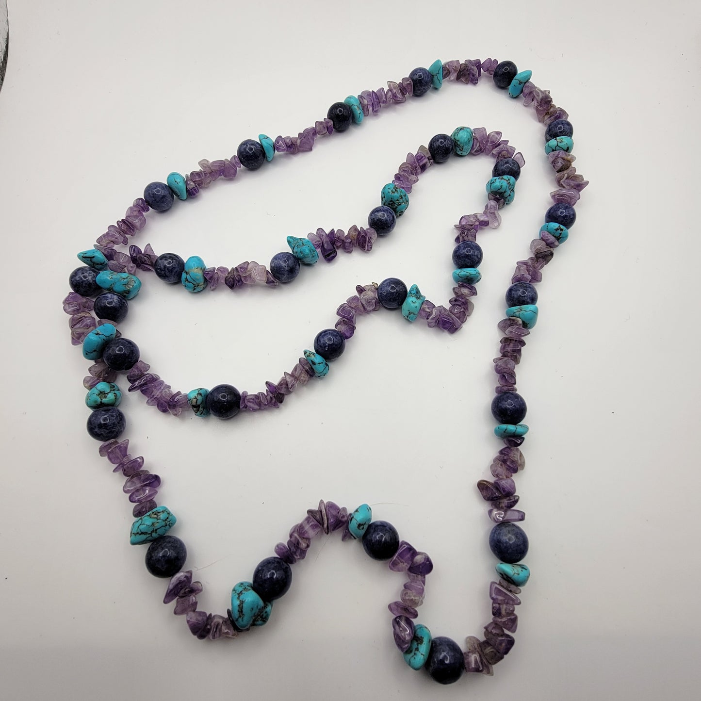 Amethyst Turquoise and Lapis Beaded Necklace