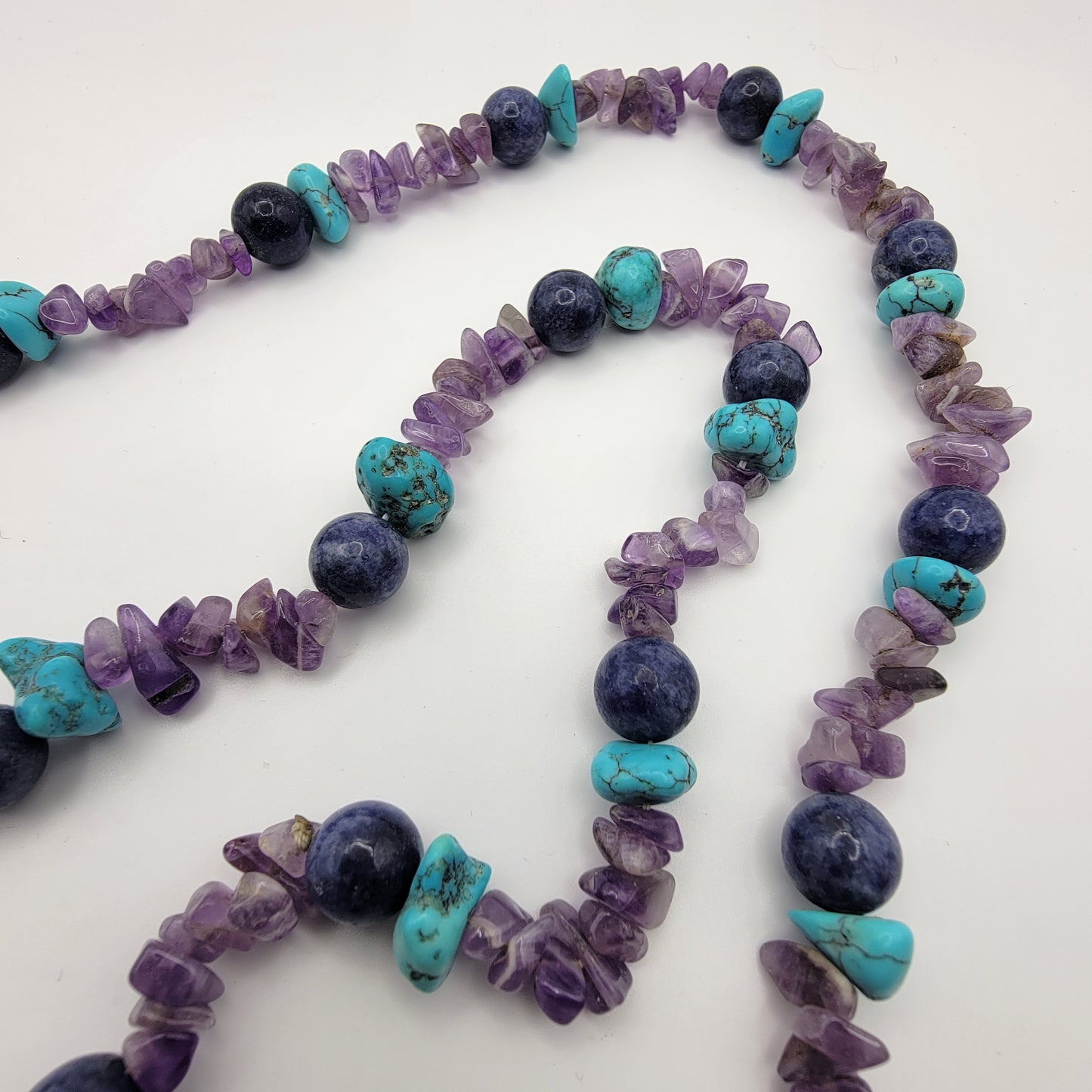 Amethyst Turquoise and Lapis Beaded Necklace