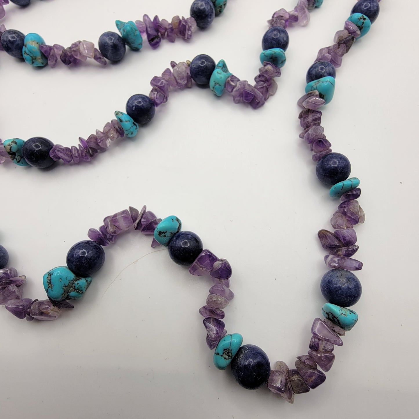 Amethyst Turquoise and Lapis Beaded Necklace