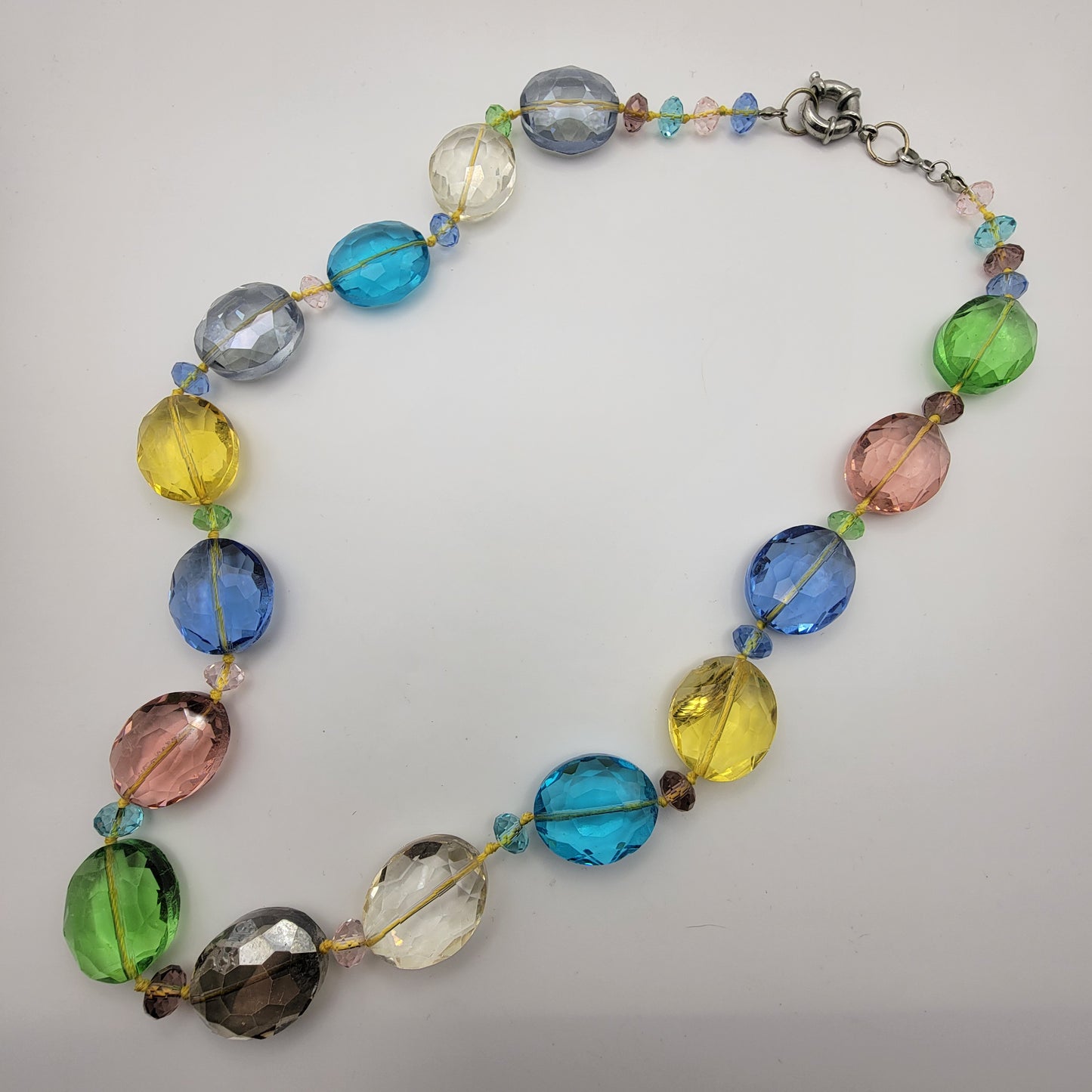 Faceted Glass Multicolor Necklace