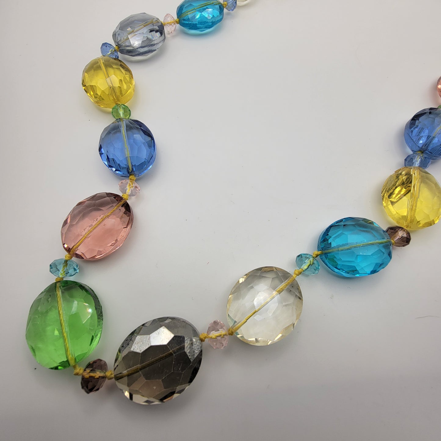 Faceted Glass Multicolor Necklace