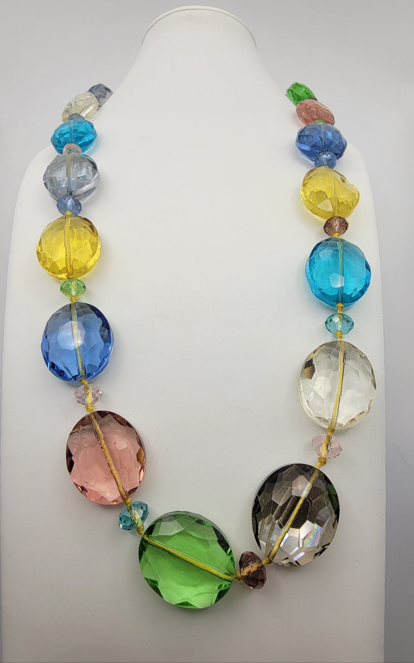 Faceted Glass Multicolor Necklace