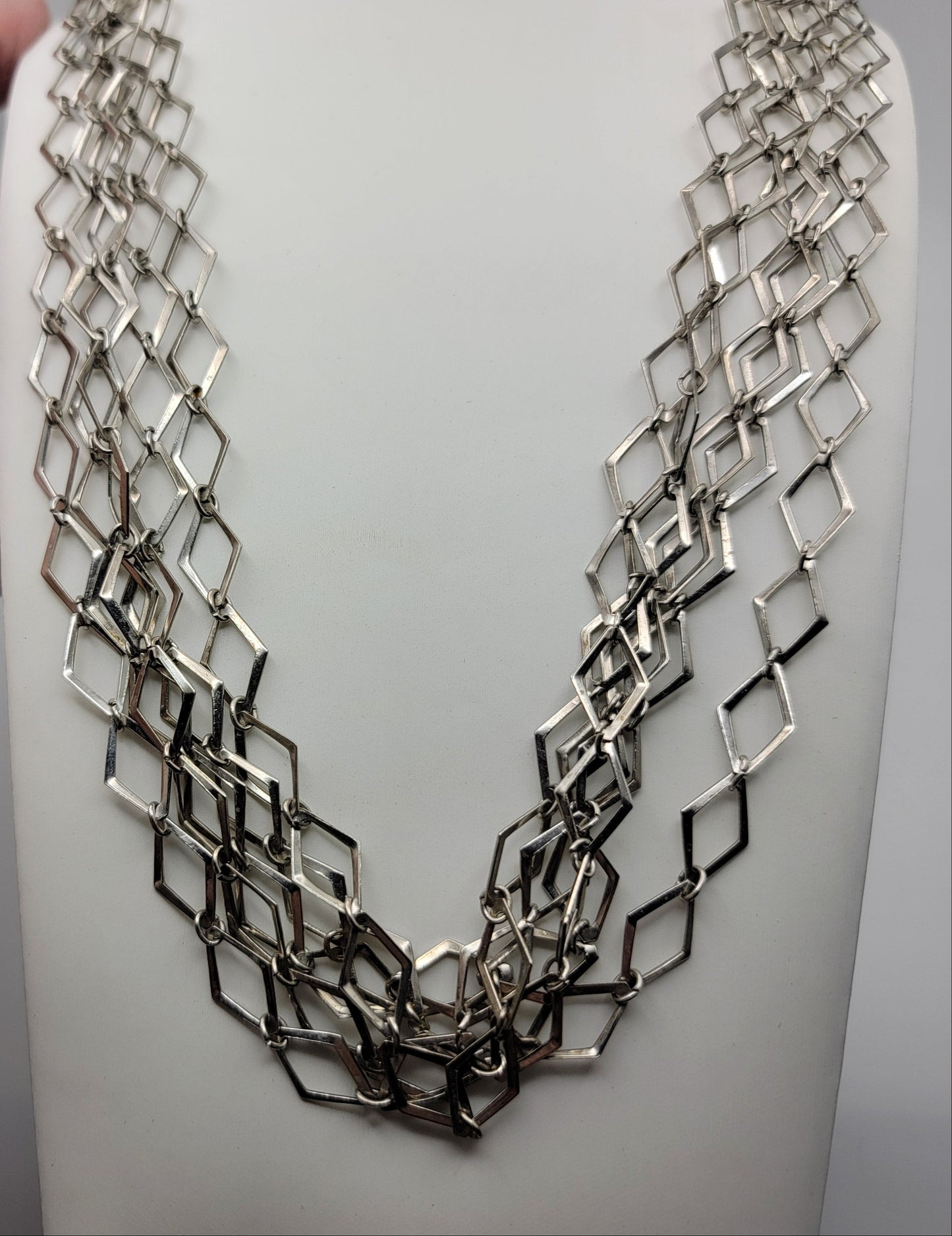 Vintage Multistrand Diamond Link Necklace