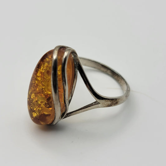 Baltic Amber 925 Sterling Silver Ring