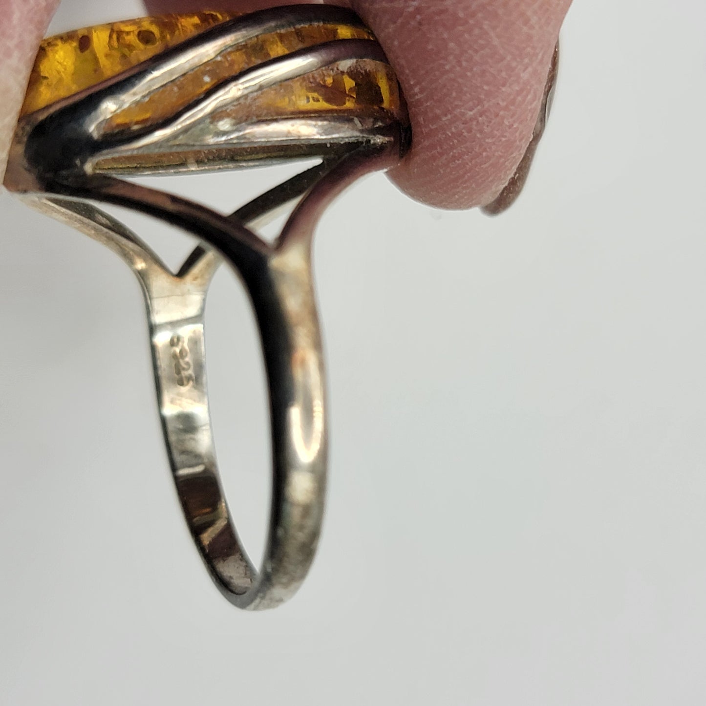 Baltic Amber 925 Sterling Silver Ring