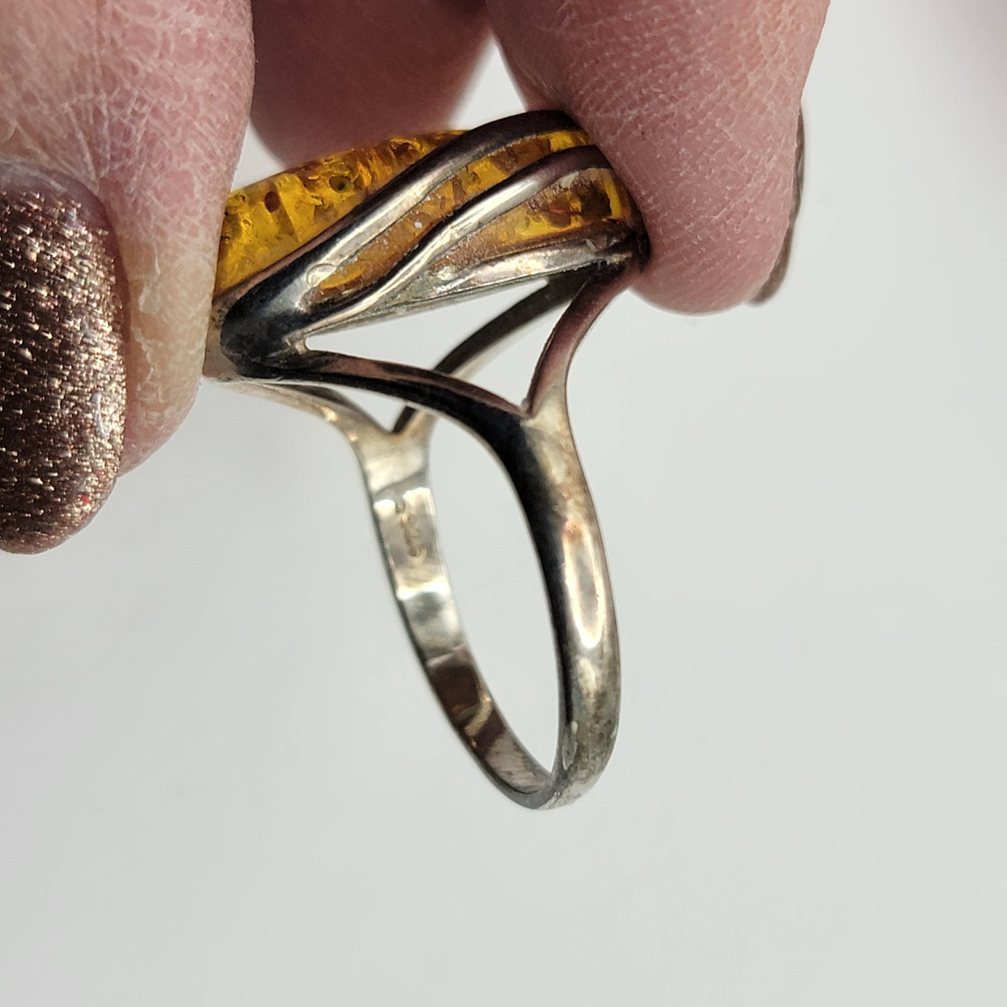 Baltic Amber 925 Sterling Silver Ring