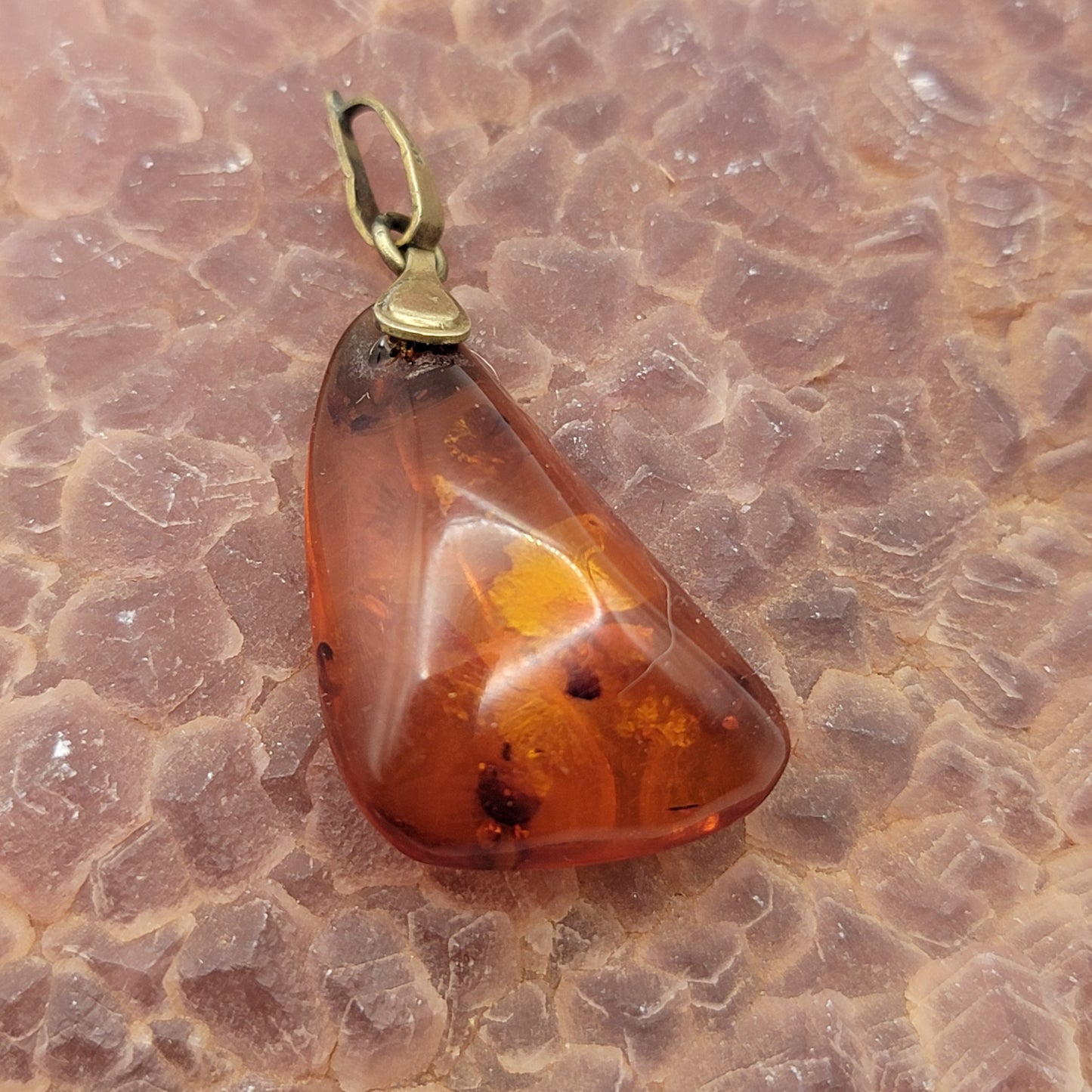 Amber Pendant Signed AD