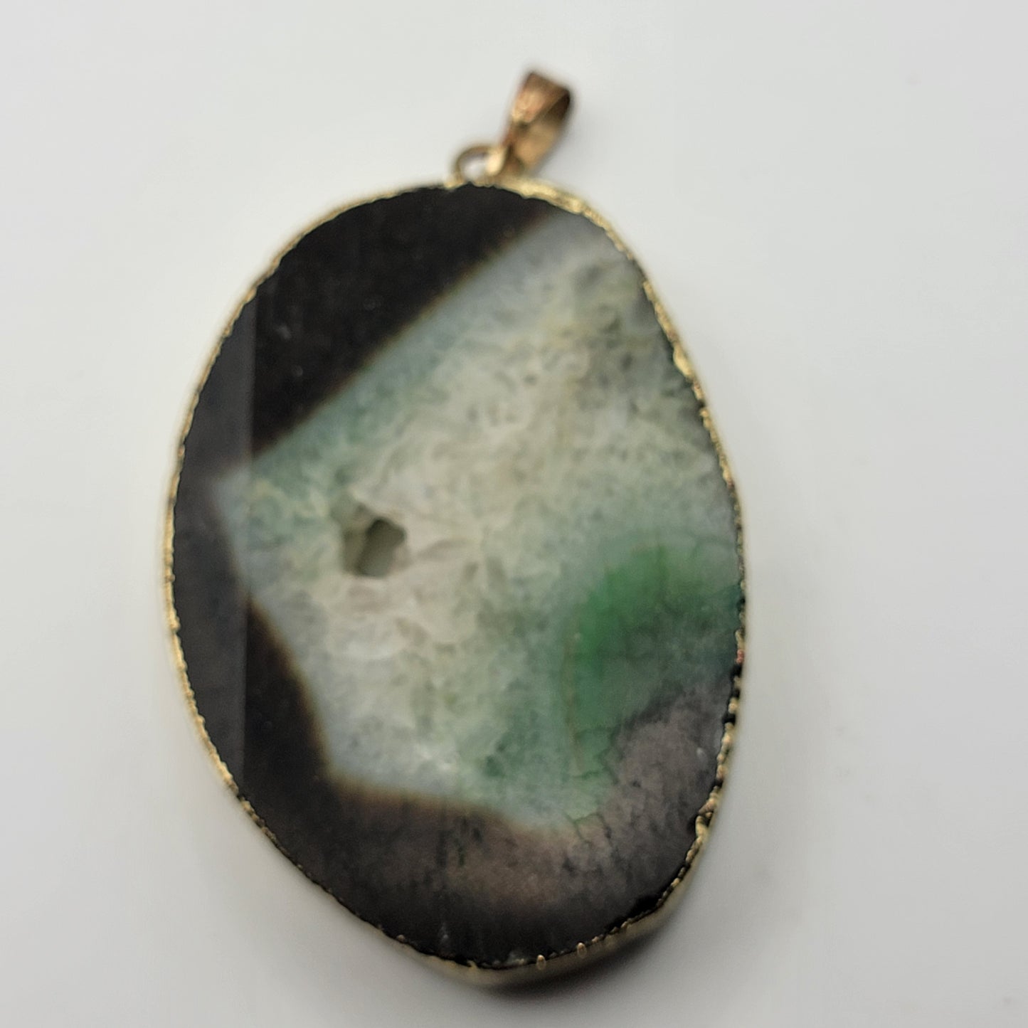 Green Druzy  Geode Pendant