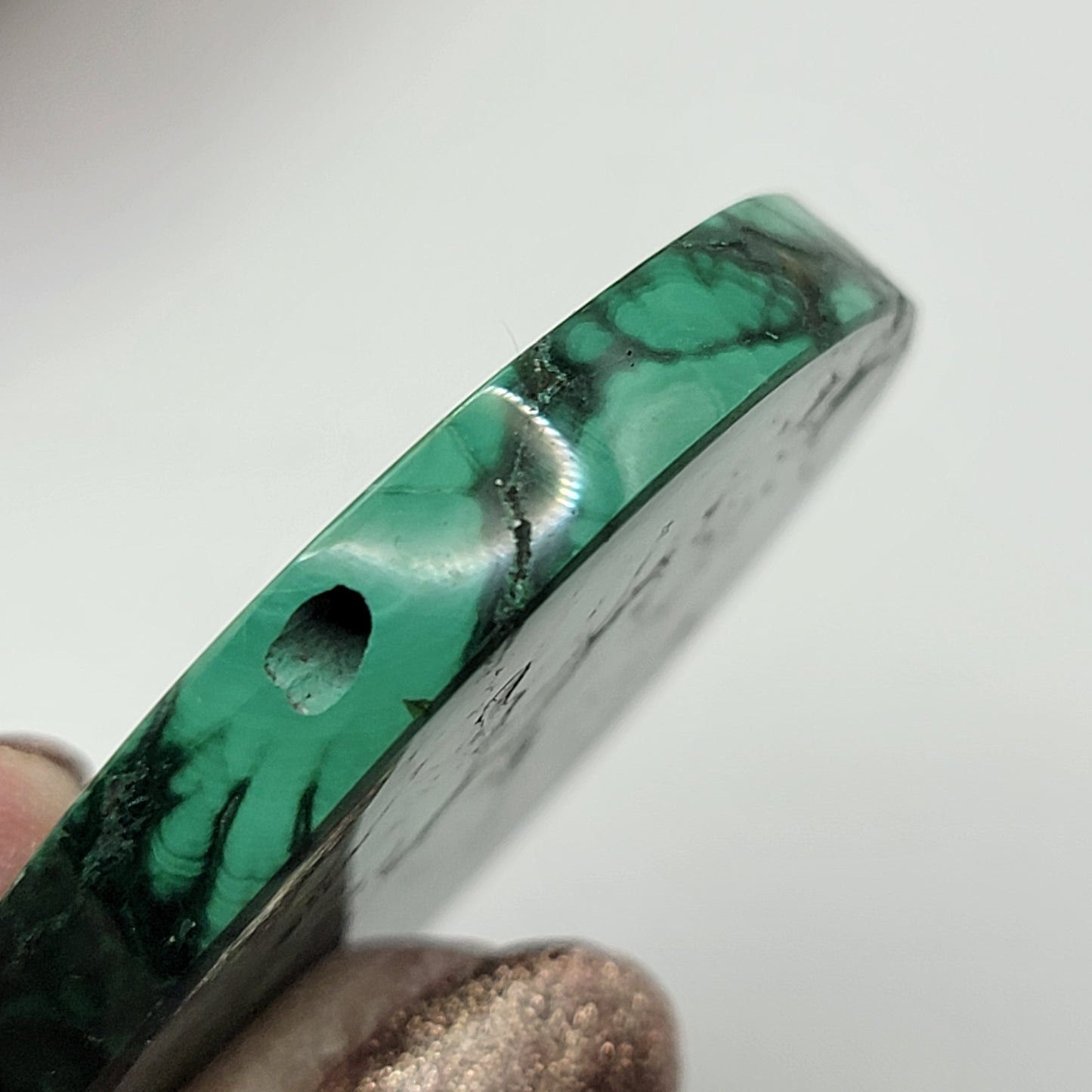 Dendritic Malachite Round Pendant