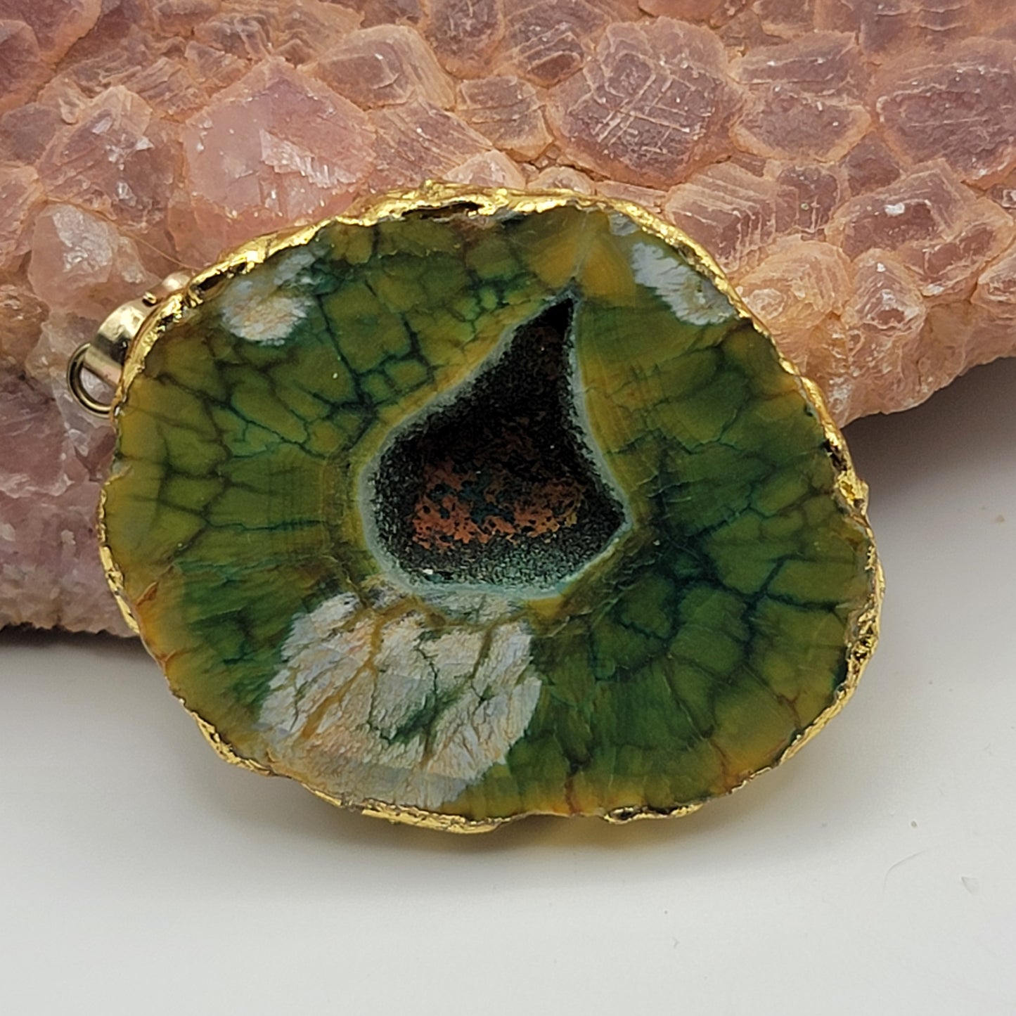 Green Agate Druzy Pendant